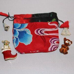 Gerry's Set of 2 Pins - Bear & Christmas Poodle in Stocking